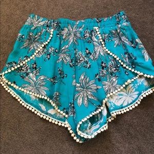 High Waisted Fabric Shorts